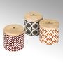 Candles - Ebba fragrance 'Orange Blossoms' candle in vessel stonegrey with wooden lid - LAMBERT