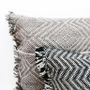 Fabric cushions - Giant Moroccan Kilim Wool Floor Cushion - Shadoui Grey - TASHKA RUGS