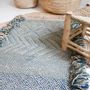 Other caperts - Moroccan Small Kilim Rug - Geometric Pattern Flatweave Blue - TASHKA RUGS