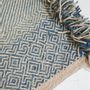 Other caperts - Moroccan Small Kilim Rug - Geometric Pattern Flatweave Blue - TASHKA RUGS