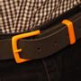 Leather goods - Brown leather belt with interchangeable buckle - VERTICAL L ACCESSOIRE