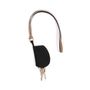 Leather goods - Key Black/Gold details - Key holder shell with removable neck ribbon tape - MLS-MARIELAURENCESTEVIGNY