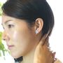 Cadeaux - TEGAKI « MIZUTAMA »【Peint à la main « Pois »】Boucles d'oreilles  - NANAYOSHA 2020