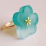 Jewelry - K18 Flower Ring / Green Agate - NAM