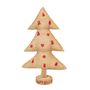 Décorations pour tables de Noël - Sapin de noël lumineux toile de jute avec sujets - MX HOME