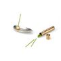 Decorative objects - Incense Burner Set brass/tin - Bamboo Leaf - with incense sticks - NOUSAKU