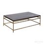 Coffee tables - COFFEE TABLE MADE OF BLACK MARBLE AND GOLDISH IRON  - BECARA