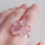 Jewelry - K18 Flower Ring/Rose Quartz - NAM