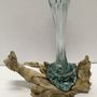 Floral decoration - Blown vase on teak root - JOLY  S COLLECTION