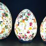 Table lamps - PUR061B - set of 3 egg lamps mosaic orange/red - JOLY  S COLLECTION