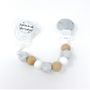 Childcare  accessories - Silicone Pacifier Clip - Wood and Marble - IRRÉVERSIBLE