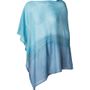 Scarves - LIGHTWEIGHT CASHMERE SQUARE PONCHO SHIBORI - MIRROR IN THE SKY