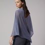 Scarves - LIGHTWEIGHT CASHMERE SQUARE PONCHO PLAIN - MIRROR IN THE SKY