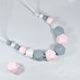 Jewelry - Teething and carrying necklace - Grey and Pink - IRRÉVERSIBLE