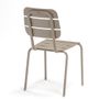 Chaises de jardin - Chaise de jardin Alicante empilable en aluminium thermo-laqué de couleur moka, vert jonc ou bleu eau. - EZEÏS