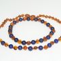 Jewelry - Baby Box/Adult Amber and Natural Stone - Cognac and Blue Turquoise - IRRÉVERSIBLE