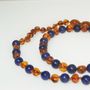 Jewelry - Baby Box/Adult Amber and Natural Stone - Cognac and Blue Turquoise - IRRÉVERSIBLE