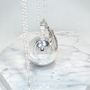 Jewelry - Maternity Bola smooth silver - GIULINA (Semi-pearled/black crystal chain) - IRRÉVERSIBLE