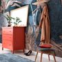 Wallpaper - Elementa Blue and Coppery Pink Foliage Wallpaper - LA MAISON MURAEM