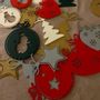 Guirlandes et boules de Noël - LOT DE 4 PIÈCES MOTIF SAPIN _ 2 dimensions H15cm et H9cm - LP DESIGN