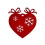 Christmas garlands and baubles - SET OF 4 PIECES MOTIF HEART FLAKES _ 2 dimensions H11cm and H7,5cm - LP DESIGN