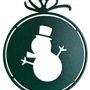 Christmas garlands and baubles - SET OF 4 PIECES MOTIF SNOWMAN BALL _ 2 dimensions H11cm and H9cm - LP DESIGN