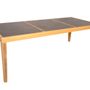 Dining Tables - Aquariva garden table in natural solid teak with anthracite gray laminate top. - EZEÏS