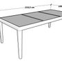 Tables Salle à Manger - Table de jardin Aquariva en teck massif naturel avec plateau en stratifié gris anthracite. - EZEÏS