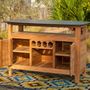 Dining Tables - NAVY bar table, teak and compact HPL top. - EZEÏS