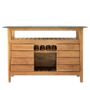 Dining Tables -   Navy bar table in solid teak and compact laminate top. - EZEÏS