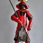 Sculptures, statuettes et miniatures - Sculpture en cuir grand Samouraï  - ANNIE DELEMARLE SCULPTURE CUIR