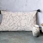 Fabric cushions - SQUISSE - Cushion cover cotton screen printing hand 50 x 30 cm - CONSTELLE HOME