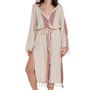 Loungewear - ANTIQUE02 HOODED BATHROBE DRESSING GOWN LINEN COTTON HANDLOOM - LALAY