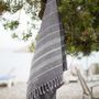 Other bath linens - Hammam Towel Anthracite in organic cotton GOTS certified - LESTOFF FRANCE