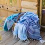 Other bath linens - Hammam Towel Azur in organic cotton GOTS certified - LESTOFF FRANCE