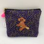 Clutches - Embroidered Liberty Print Fabric Pouch Toy-poodle bastards, Rabbit ballerina, Prince corgi, Toy-poodle witch  - KEORA KEORA GOODS JP