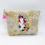 Clutches - Embroidered Liberty Print Fabric Pouch -Two-tailed « Yokai » cat - KEORA KEORA GOODS JP