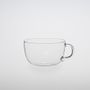 Carafes - Heat-Resistant Glass Black Tea Cup 290ml with Taiwan Acacia Saucer 150mm - TG
