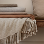 Throw blankets - HANDWOVEN BABY ALPACA & COTTON END OF BED BLANKET - ALPACA