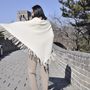 Scarves - Shawl with colored fringes in cashmere, Mongolia - AZZA DESIGN STUDIO ORGANIC CASHMERE MONGOLIE