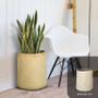 Pottery - LONGAN SEAGRASS - Medium Tall Round Shape Planter - NEXX DECOR LTD