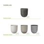 Pottery - SAND FIBER - Low Oval Shape Vertical Scratched Planter - NEXX DECOR LTD