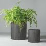 Poterie - SABLE FIBER - Pot de fleurs à rayures verticales de forme cylindrique - NEXX DECOR LTD