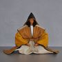 Sculptures, statuettes and miniatures - Leather Sculpture, Seated Samurai - ANNIE DELEMARLE SCULPTURE CUIR