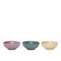 Kitchens furniture - Bowl, ceramics, sand/green/purple, s/3 - HÜBSCH