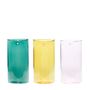 Vases - Vase, glass, pink/yellow/green, s/3 - HÜBSCH