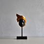 Sculptures, statuettes and miniatures - Faces collection on pedestals - ANNIE DELEMARLE SCULPTURE CUIR