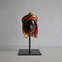 Sculptures, statuettes and miniatures - Faces collection on pedestals - ANNIE DELEMARLE SCULPTURE CUIR