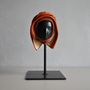 Sculptures, statuettes and miniatures - Faces collection on pedestals - ANNIE DELEMARLE SCULPTURE CUIR