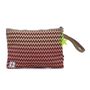 Clutches - Waves with Beige Strap Pencil Case Pouch Clutch - THE LUNCHBAGS